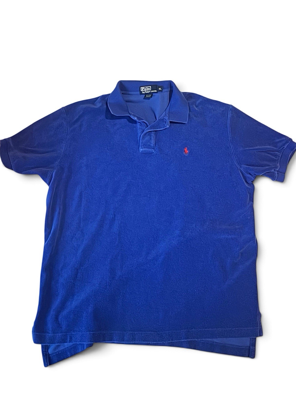 Polo by Ralph Lauren Men’s XL Blue Solid Short Sleeve Cotton Polo Emb Logo