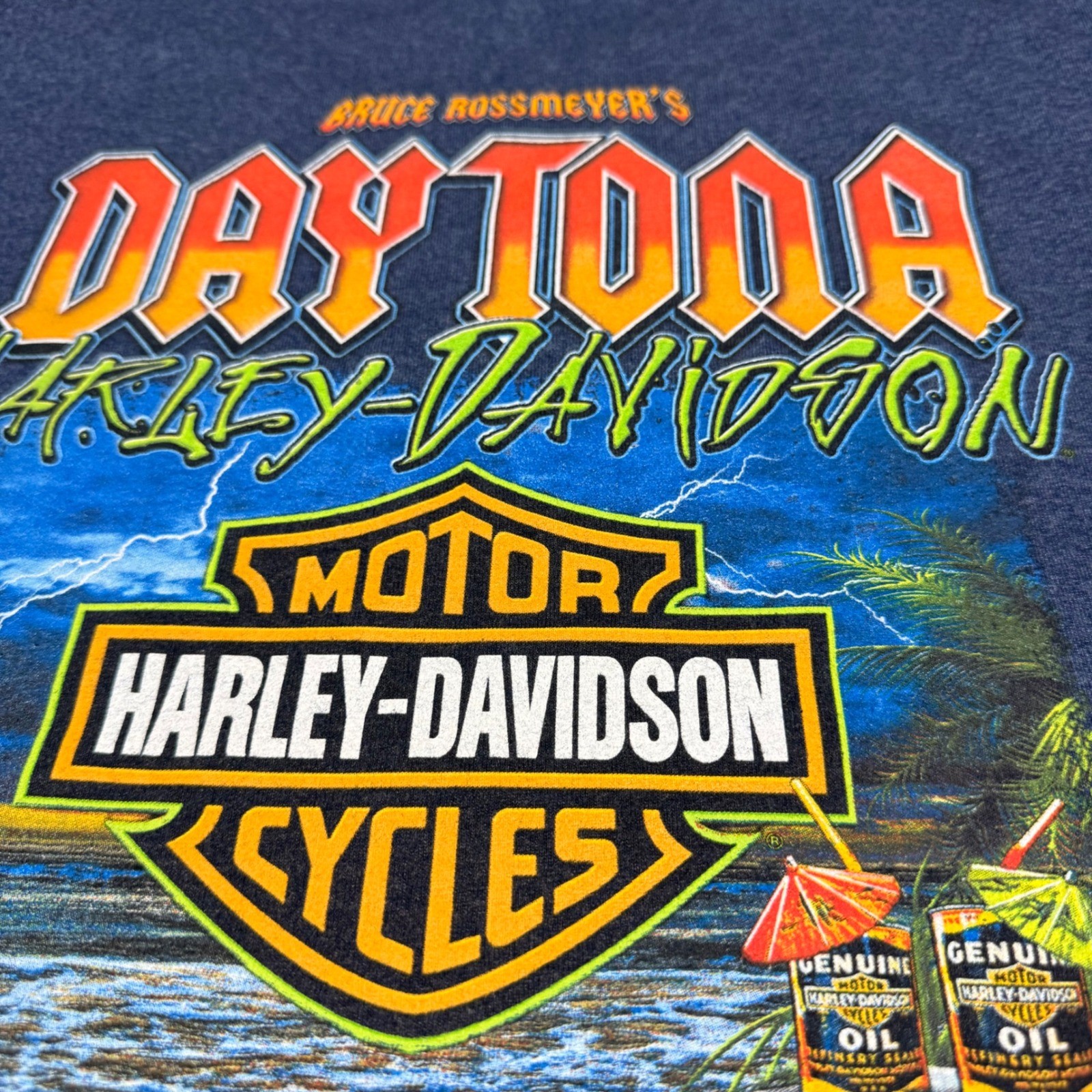 Harley-Davidson T-Shirt Mens 2XL Blue 2013 Biketoberfest Daytona Beach Florida