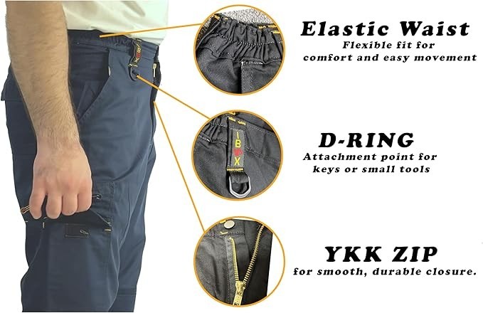 Mens Cargo Combat Work Trousers Work Pants WITH Knee Pad Pockets Size 28 to 42