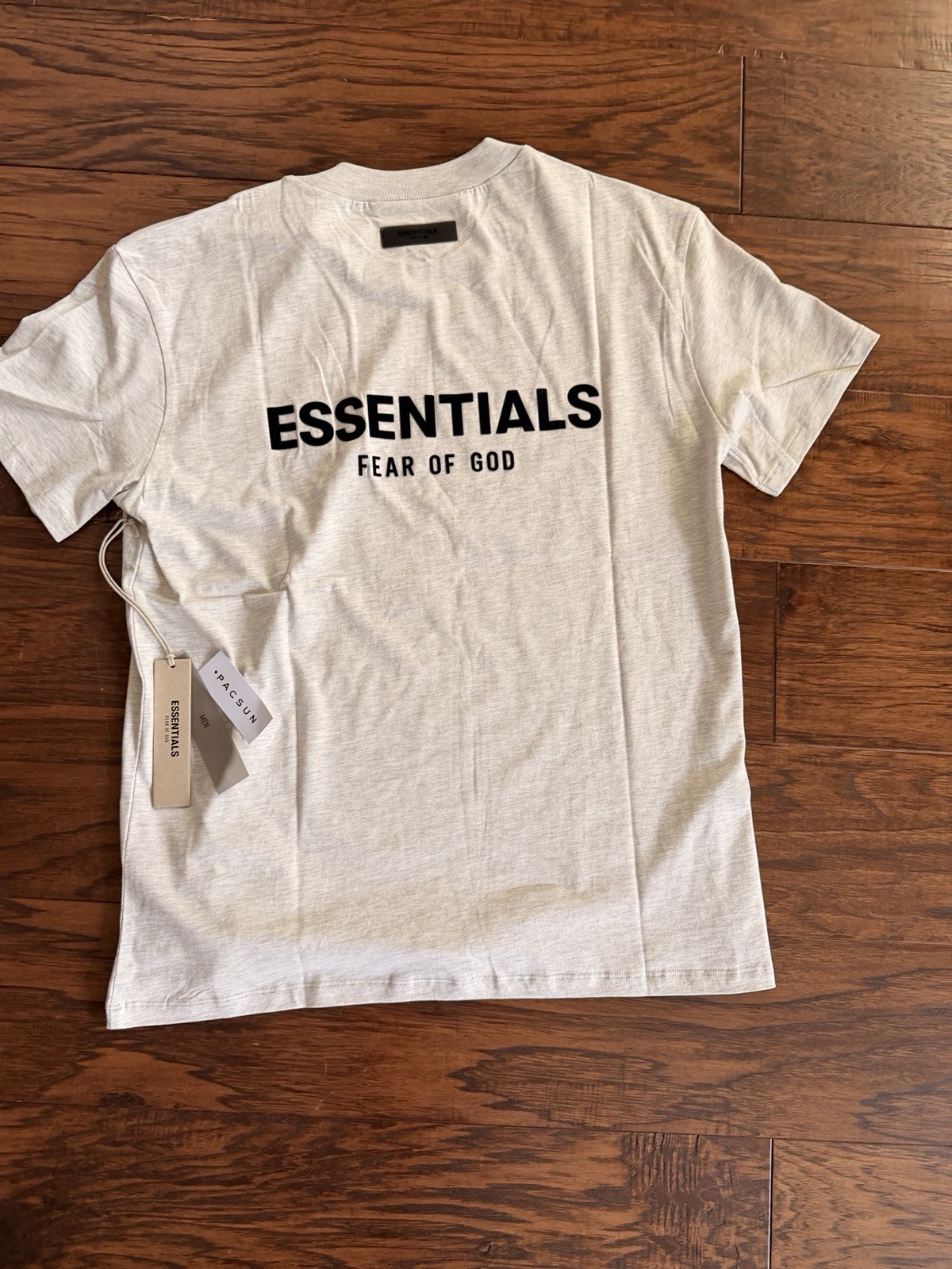 Essentials Fear of God ESSENTIALS Light Oatmeal Logo Jersey Crew Tee M