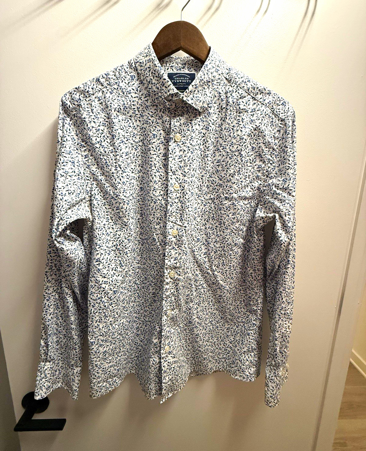Charles Tyrwhitt Slim Fit Men’s M Cotton Long Sleeve Floral Button-Up Shirt