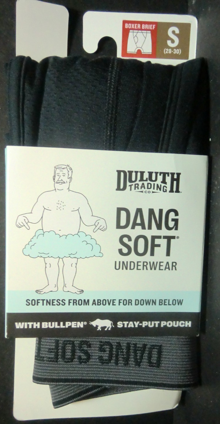Duluth Men’s Dang Soft Bullpen Boxer Briefs S (28-30) Black