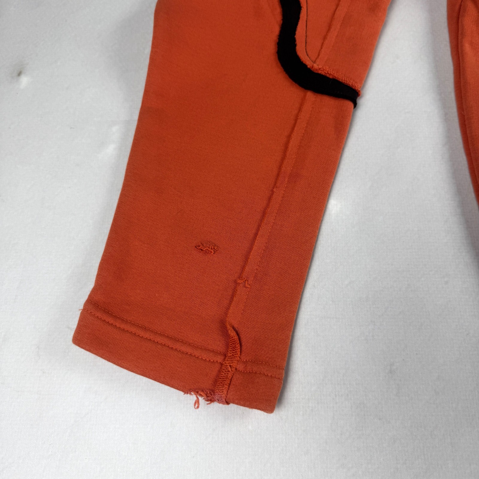 Mens Nike Y2K Abstract Applique Sweatshirt Orange Embroidered Logo Distressed
