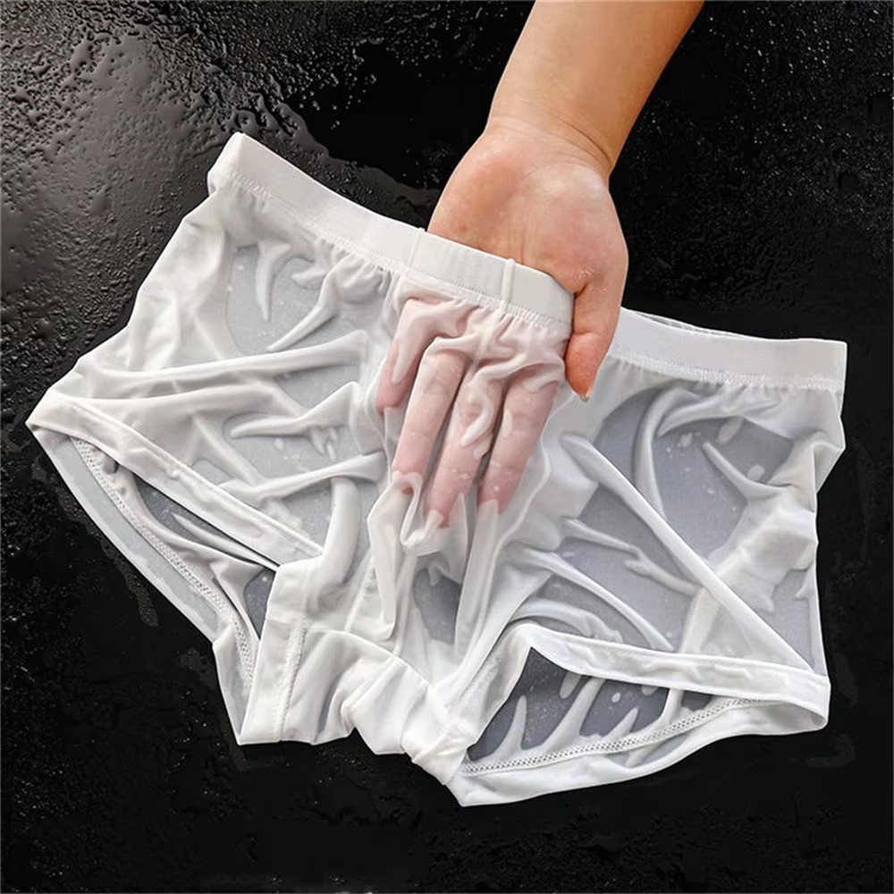 Men Ice Silk Boxer Shorts Seamless Ultra Thin Breathable Underwear Plus Size ✅