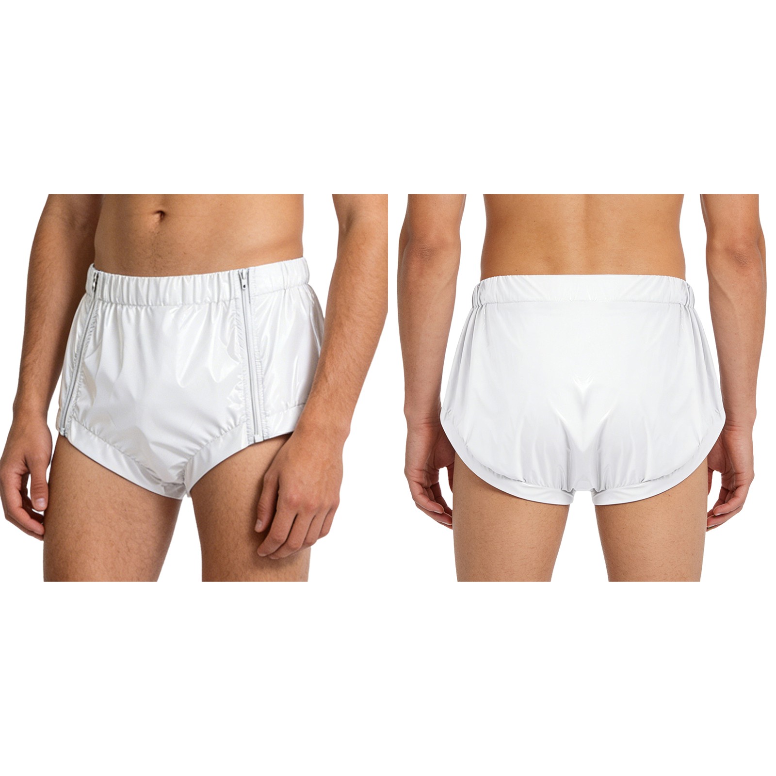 US Adult Diaper Covers Incontinence Panty Zipper Front Reusable Plastic Panites