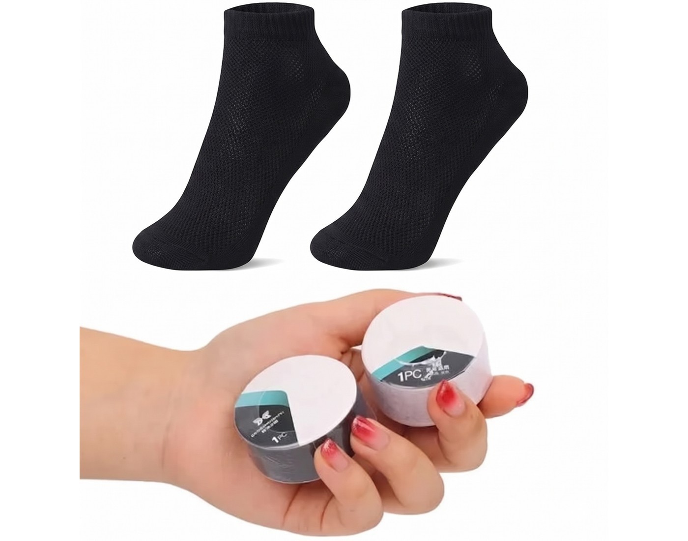 12 Pairs Portable Compressed Socks for Men Women Travel Black Socks