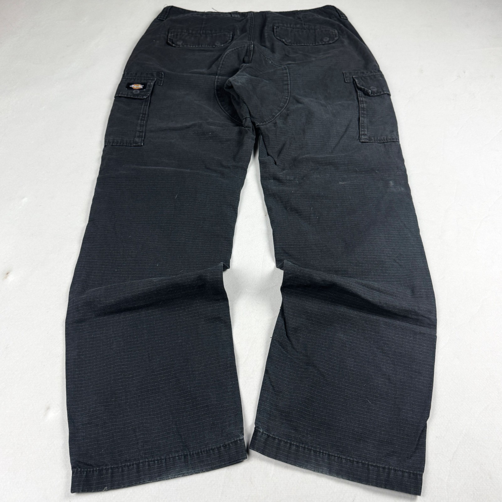 Mens Dickies Black Cargo Pants Ripstop Utility Workwear Tactical Straight Leg