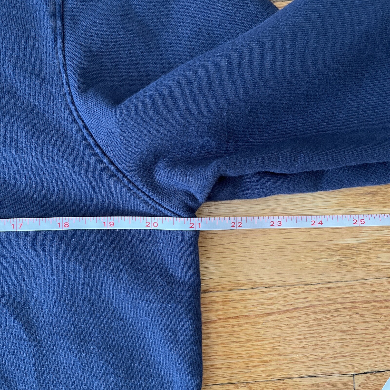 BLDWN Cale Navy Blue Mixed-Knit Hoodie Size M Athleisure Made in USA