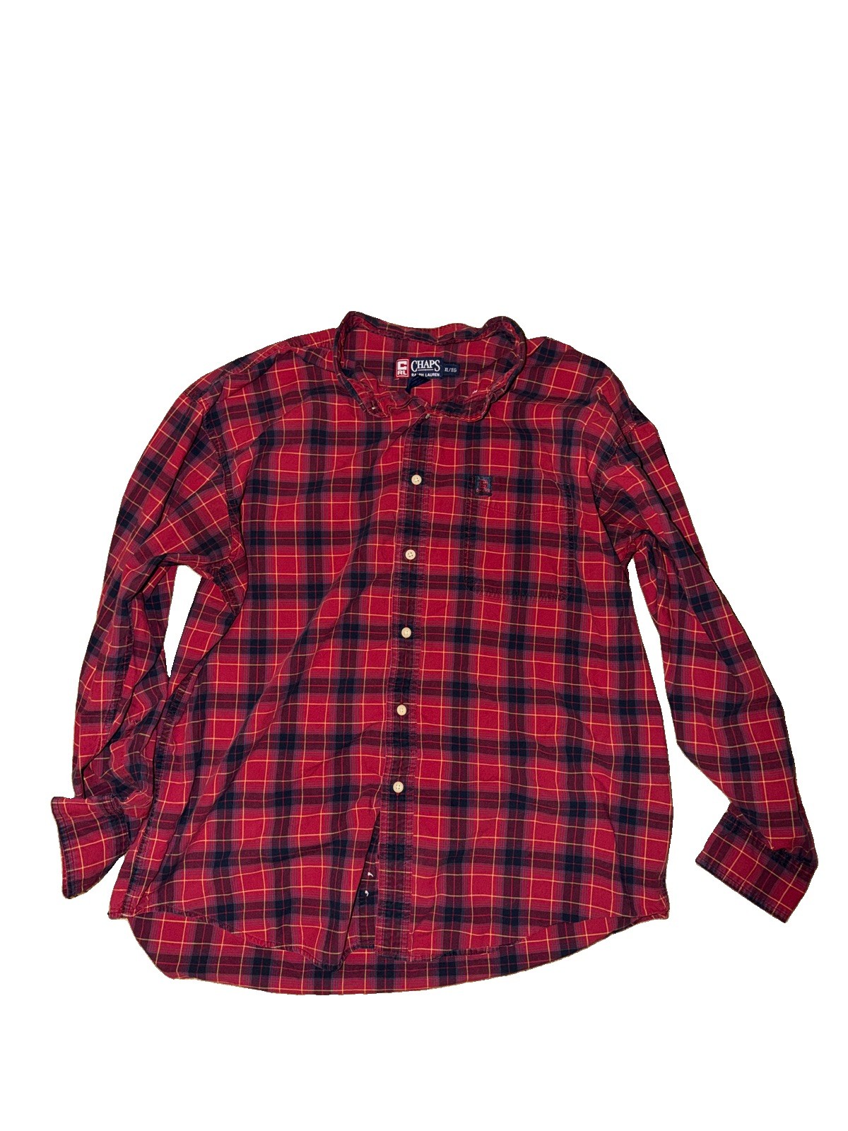Ralph Lauren Denim & Supply Red Green Plaid Polo Oxford Button Down Shirt Small