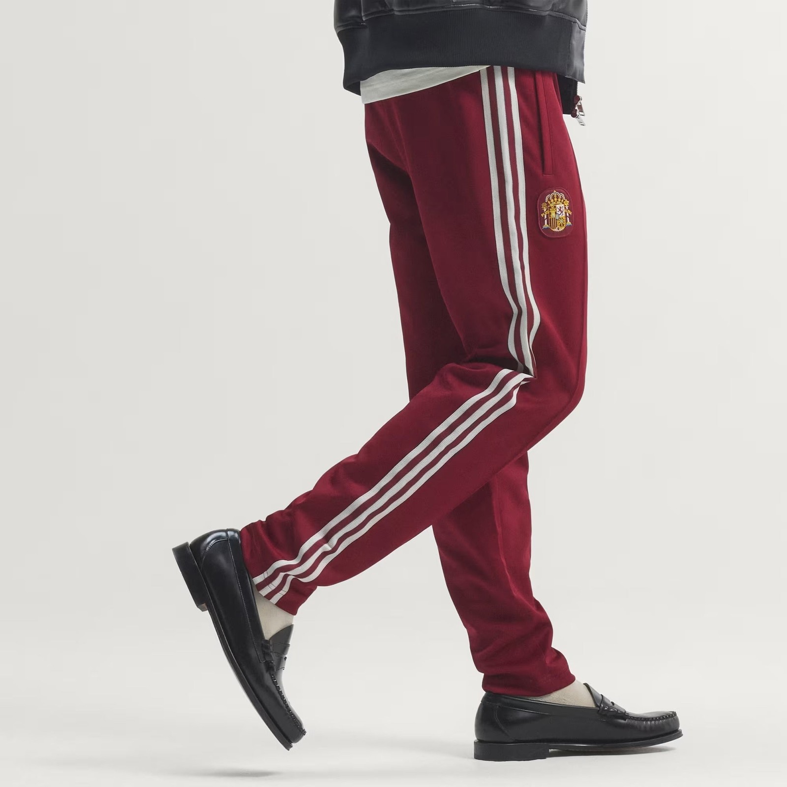 [JZ2255] MENS ADIDAS FEF SPAIN ORIGINALS TRACK PANTS – TEAM COLL BURGUNDY