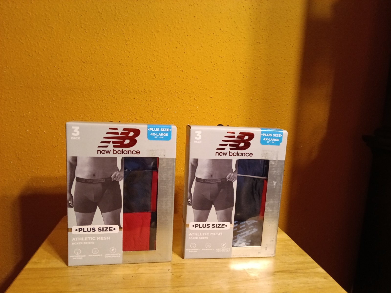 NEW BALANCE MENS BOXERS 3-PACK SIZE 4 X LARGE LOT OF 2