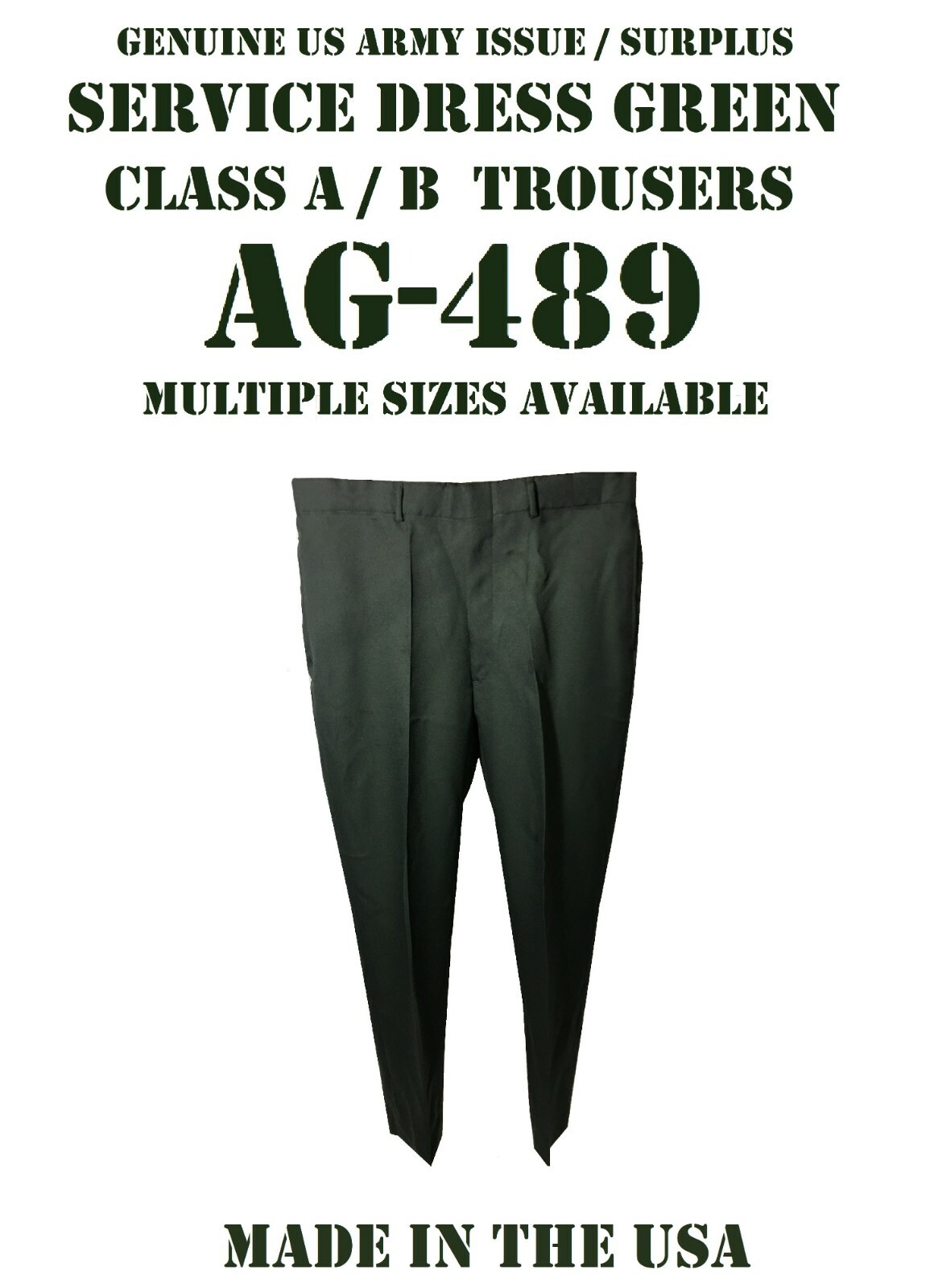 MEN’S US ARMY DRESS GREEN CLASS A B UNIFORM PANTS MILITARY Pick Your Size
