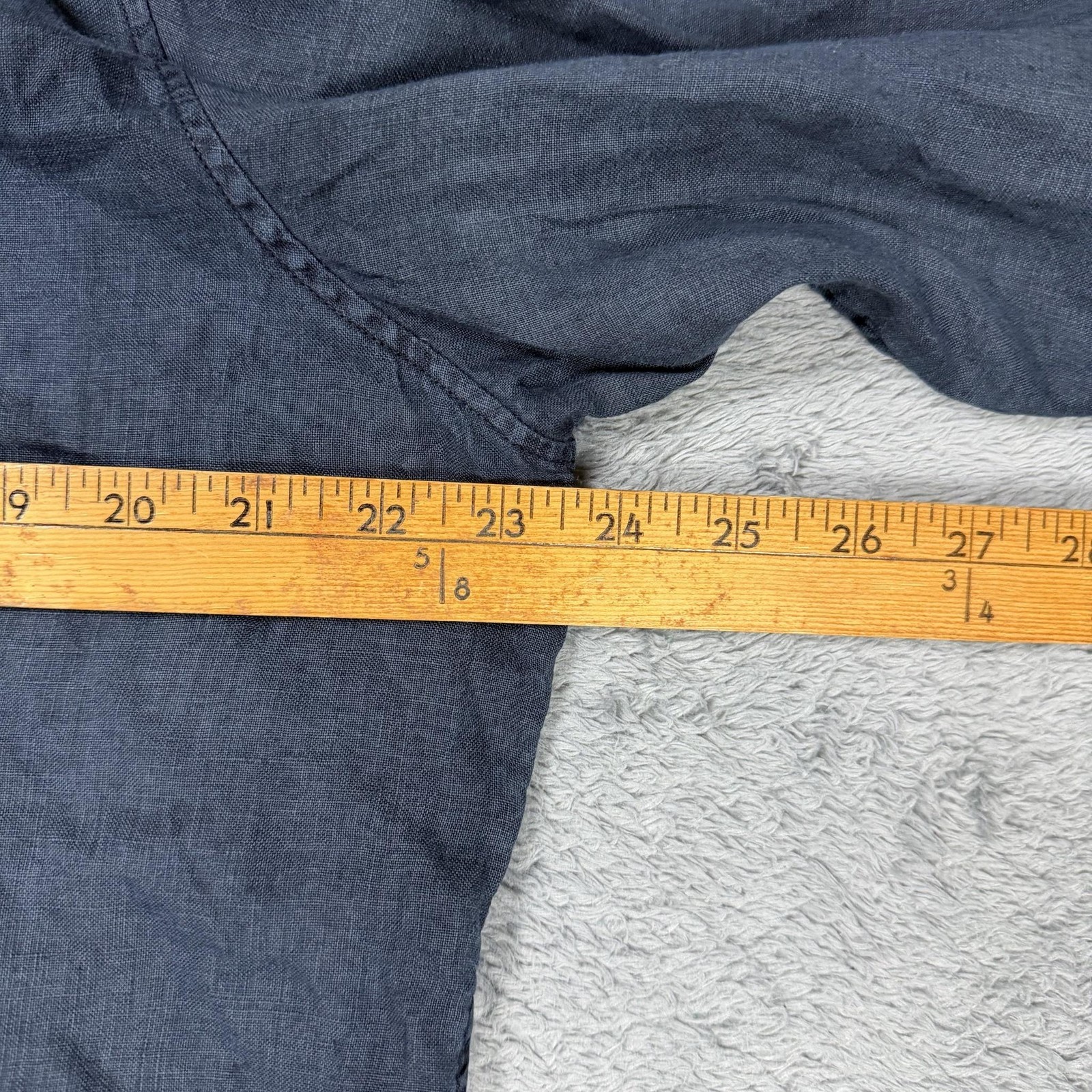 Banana Republic Shirt Mens L Blue Linen Slim Long Sleeve Button-Up Casual