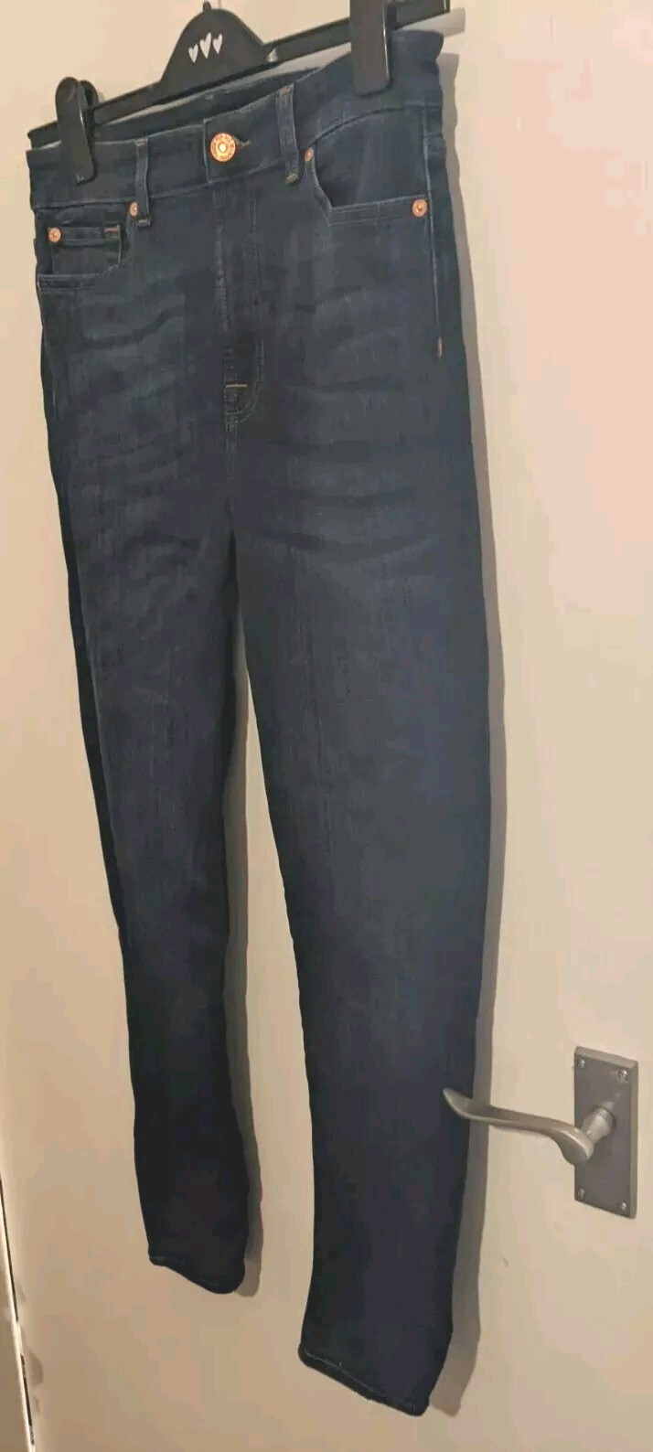 Men’s 7 For All Mankind Blue Denim Slim Straight Leg Jeans 28″ Waist 26″ Leg