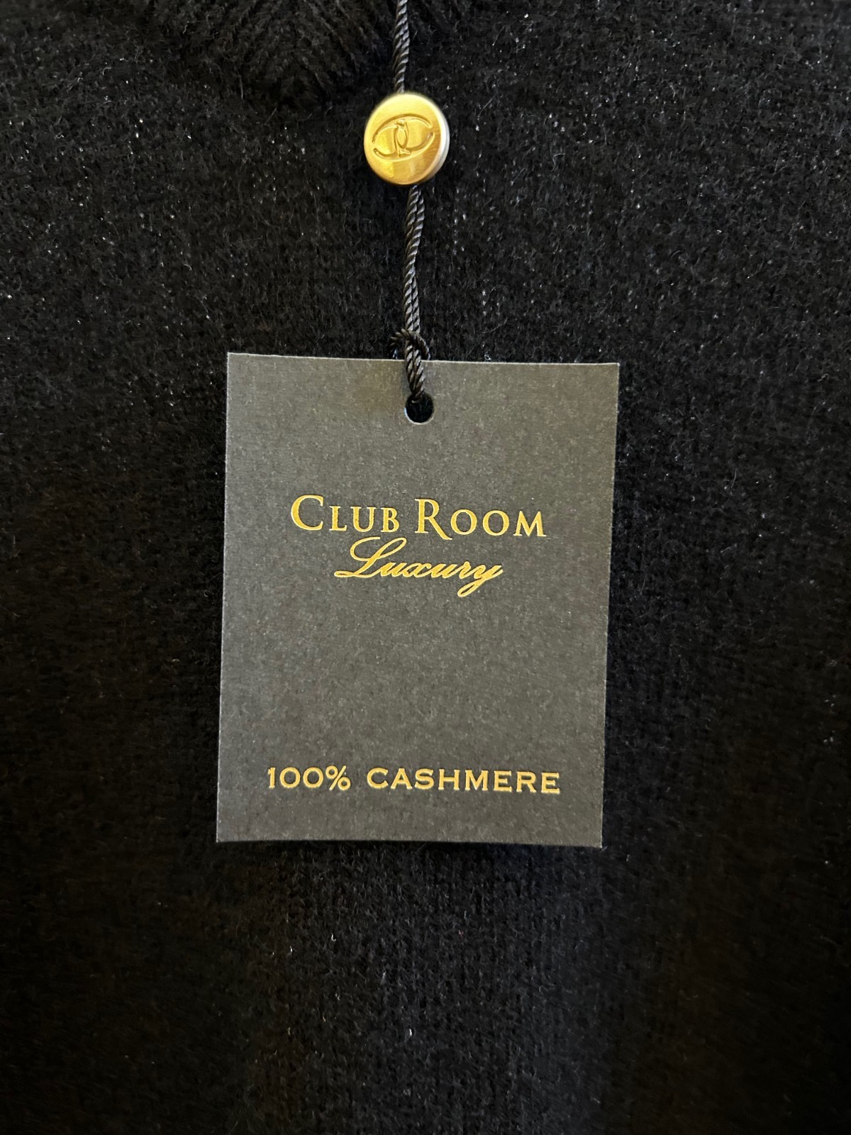 Club Room Mens Size XL Black 100% Cashmere V-Neck Sweater