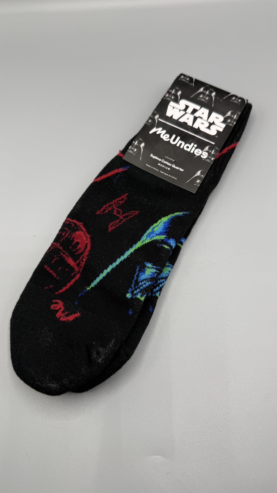 Me Undies × STAR WARS Darth Vade CREW SOCKS Soft Cotton Flat toe seam UNISEX