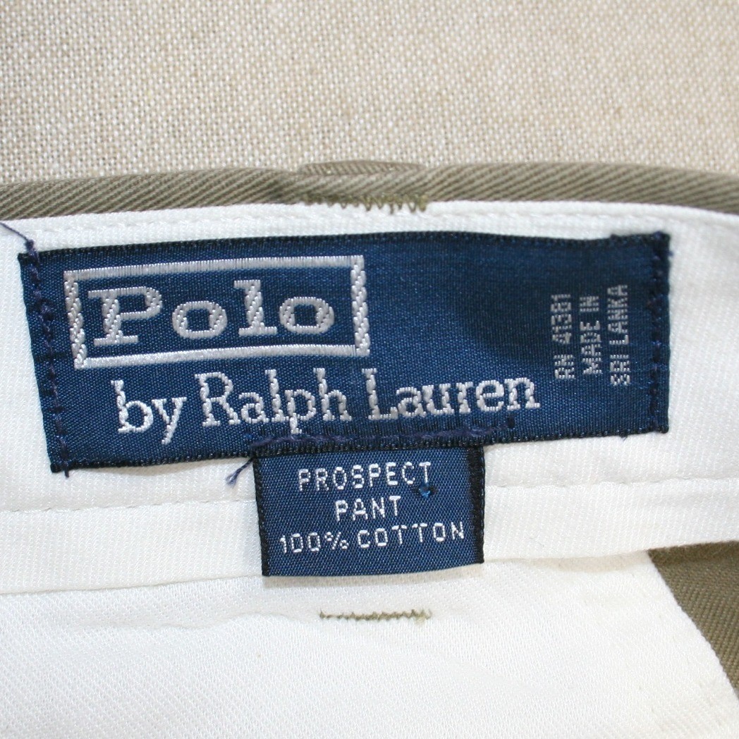 Polo Ralph Lauren Prospect Pant Mens 36×30 Khaki Tan Cotton Chino Trousers Flat