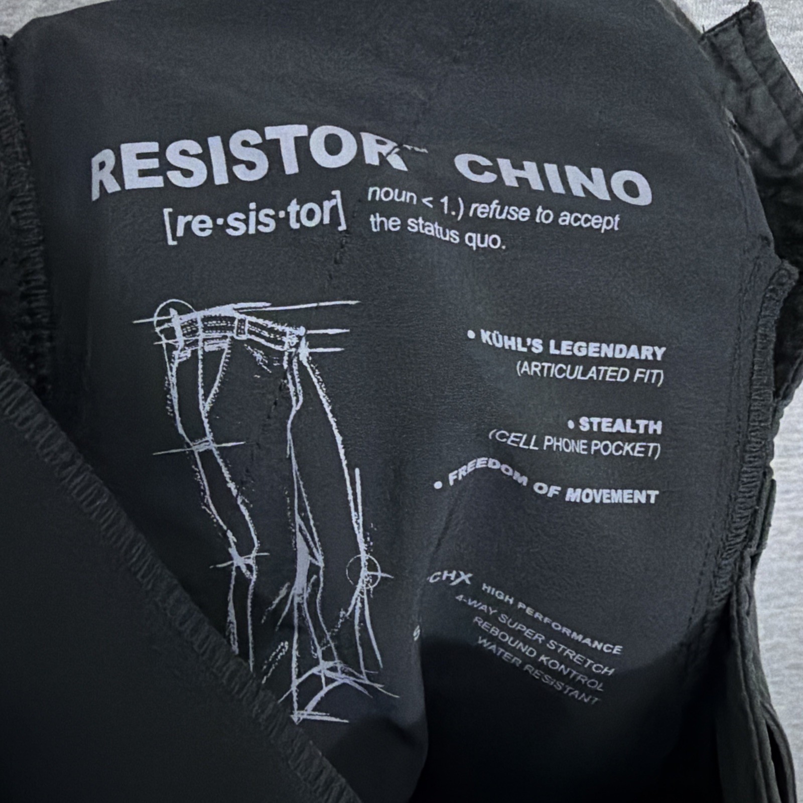 Kuhl Men’s 32×32 Black Cotton Blend Resistor Chino Pants
