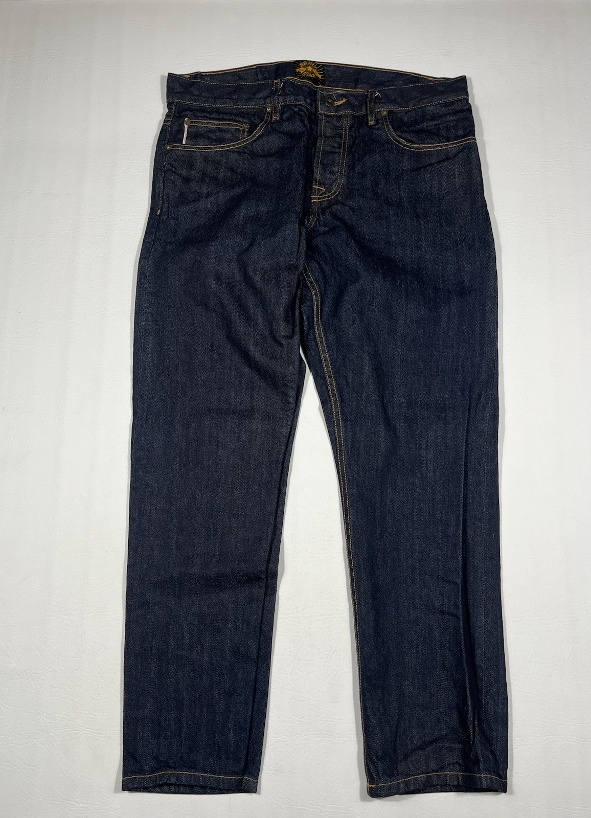 Brave Star Jeans Mens 36 Blue Selvedge Denim Button Fly Dark Wash Made USA