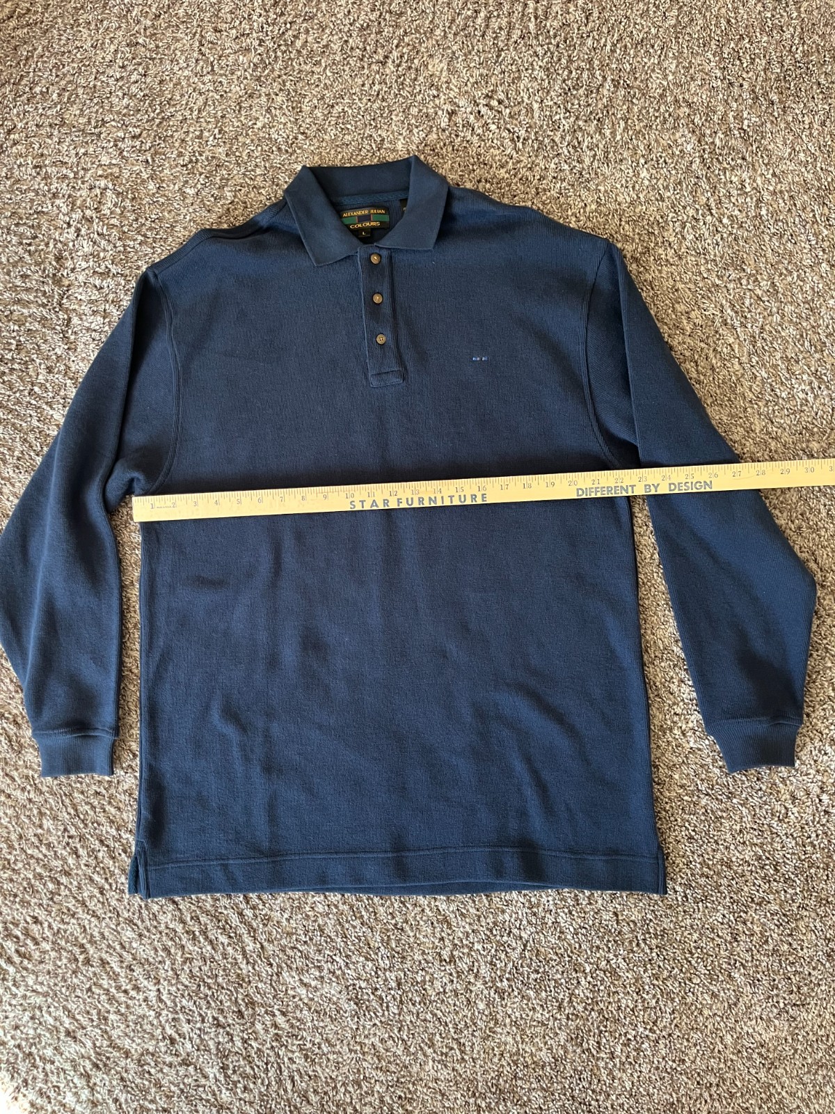 Vintage Alexander Julian Colours Mens Sweater Blue Large 100% Cotton Preppy 90s