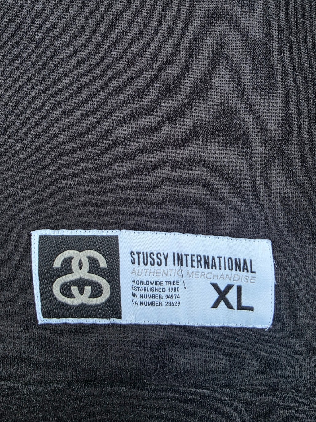 Stussy Japan Import 3/4 Raglan Football Tee XL Black Vintage Streetwear