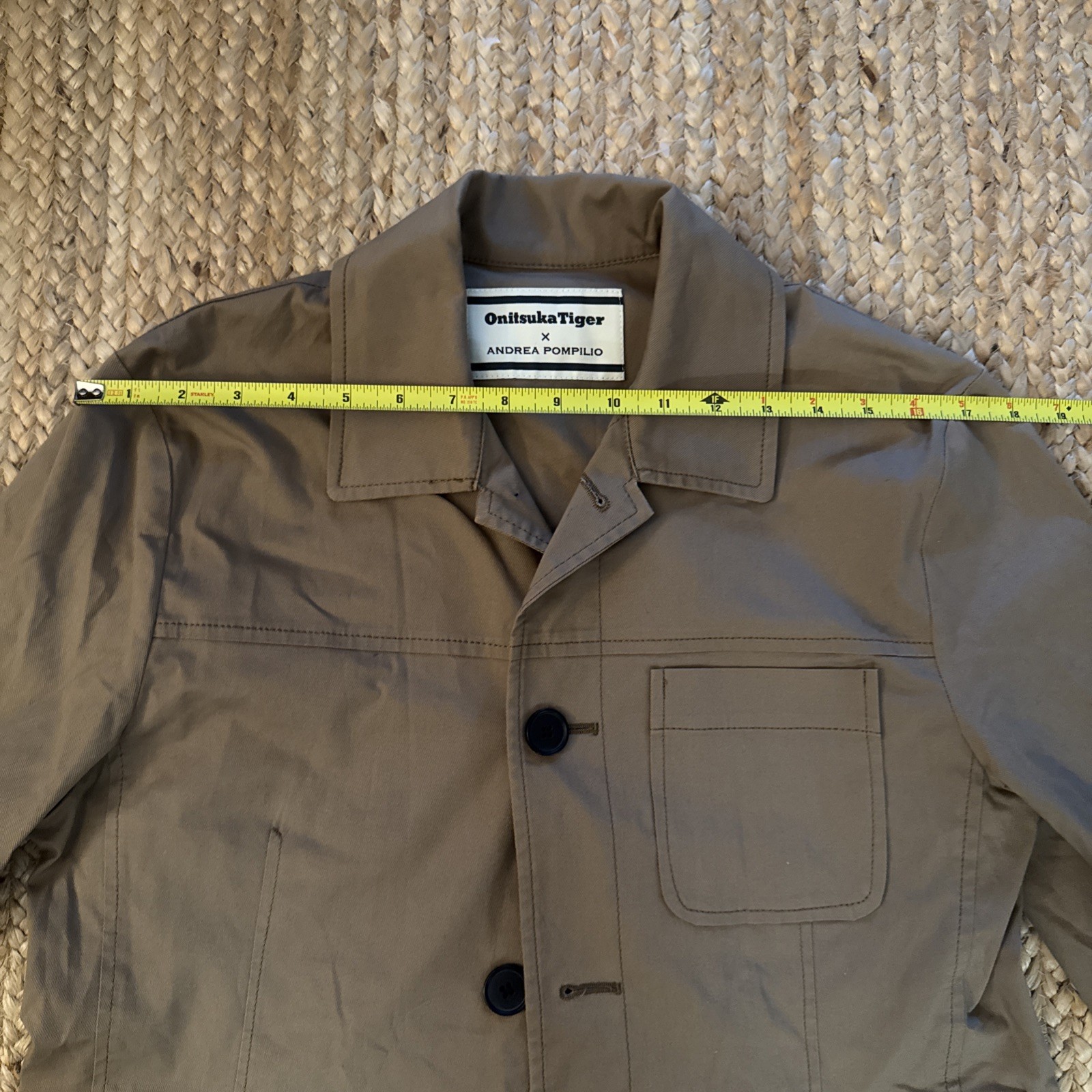 Onitsuka Tiger x Andrea Pompilio Utility jacket SZ M Khaki Unisex OKJ404 NWOT