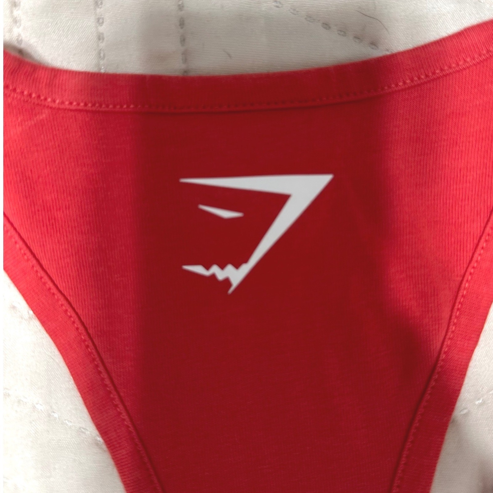 Gymshark Stringer Tank Top Mens Red Graphic Logo Racerback Muscle Tee Size M