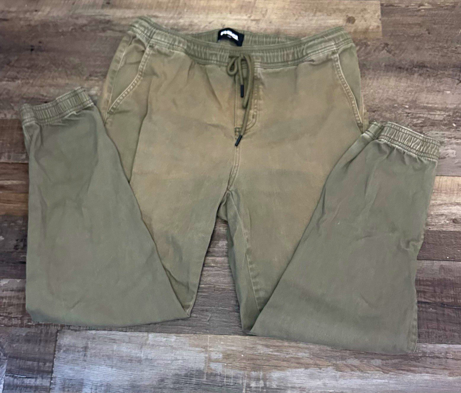 RSQ Men’s Green Jogger Pants M Regular 32″ Waist Drawstring Elastic Pockets