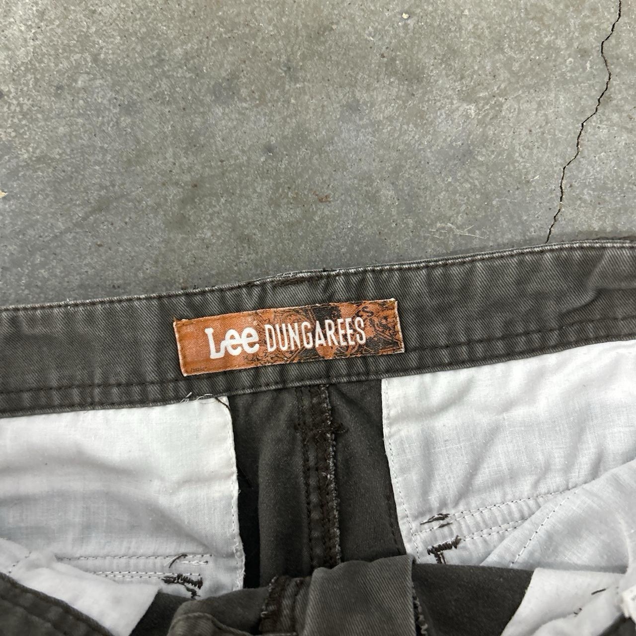 Lee Dungarees Shorts Mens 32 Cadet Gray Cargo PocketsBelted Cotton Faded