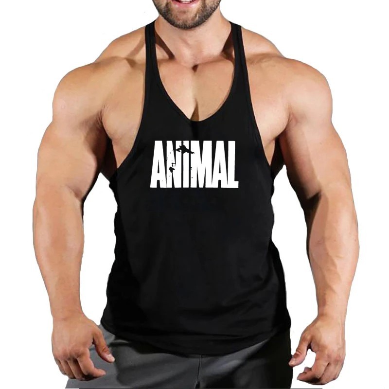 Men Tank Top Bodybuilding Gym Workout Fitness Cotton Sleeveless Stringer Vest