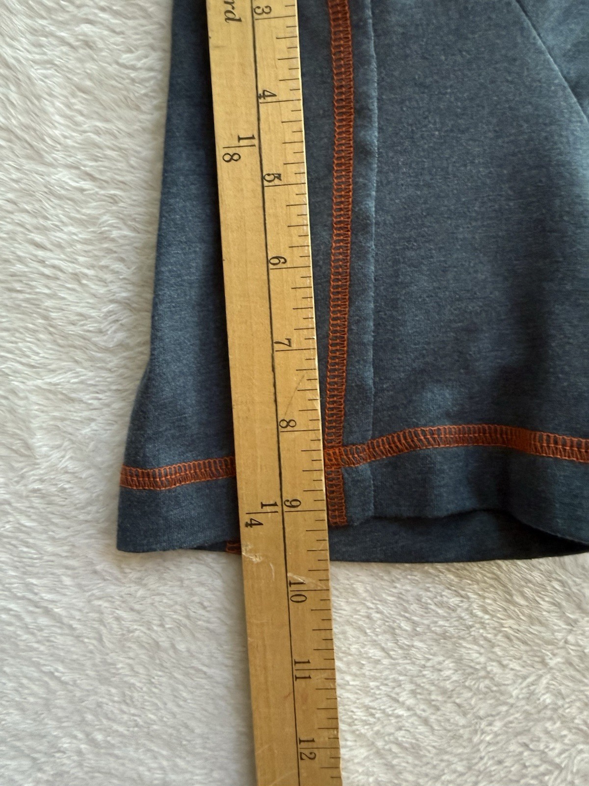 Carbon2Cobalt Men’s Large Blue Orange Contrast Stitch Organic Cotton T-Shirt