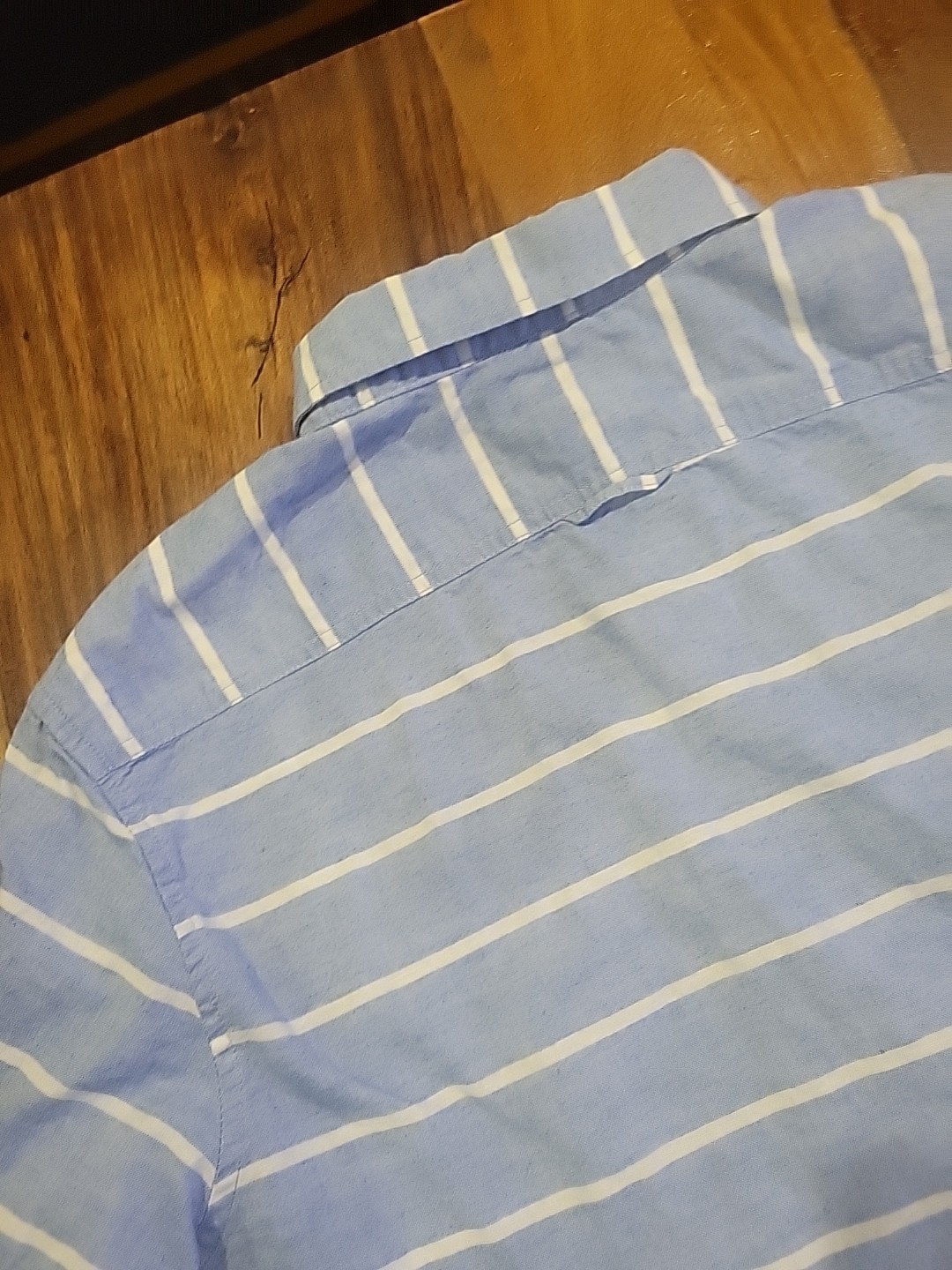 Gap Dress Shirt Mens Large Blue White Striped Slim Fit Long Sleeve Button Up