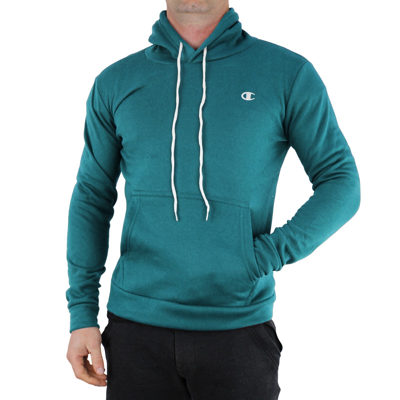 Champion Men’s Hoodie Sweatshirt Brushed Fleece Knit Pullover 100% Polyester