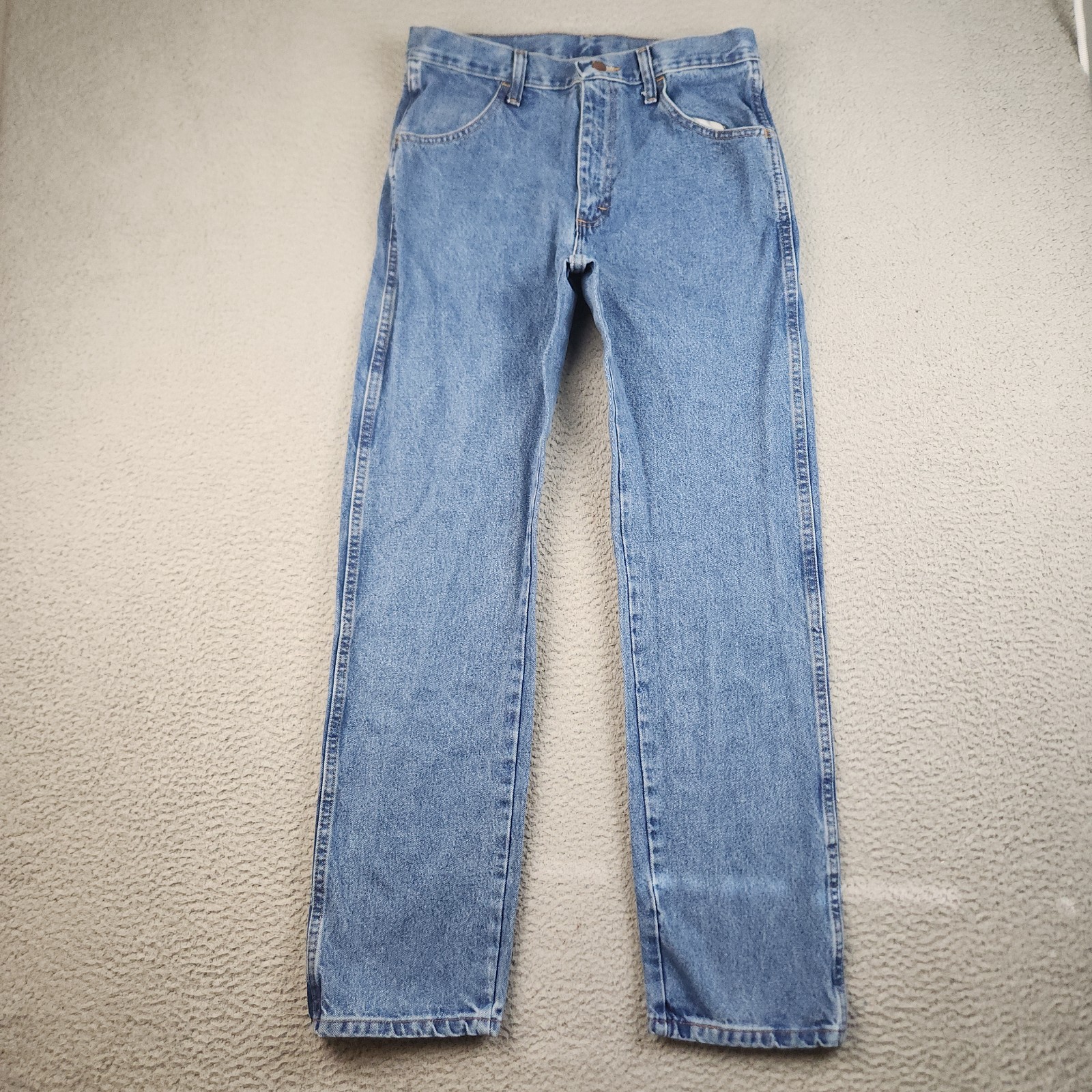 Mens Workwear Blue Jeans Denim 32×32 Cotton Classic Straight Leg Stonewash Pants