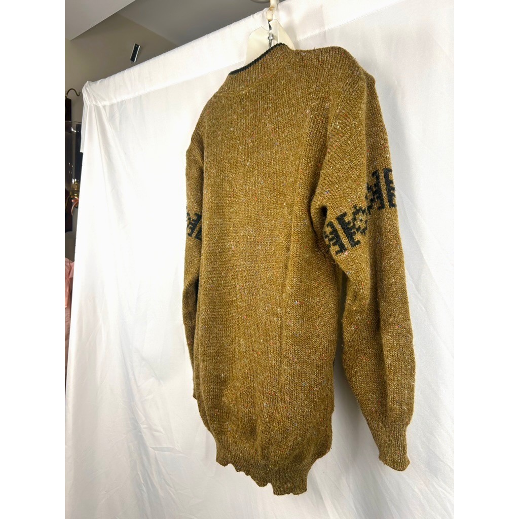 Vintage 80s Nencini Fieldstone Flecked Wool Blend Sweater Olive Heritage Outdoor