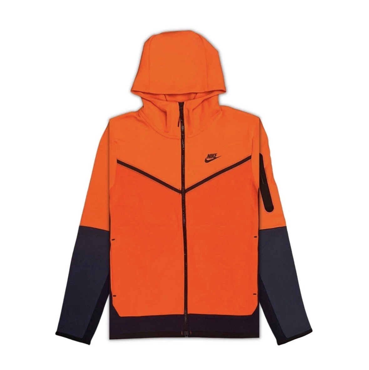 Nike Tech Fleece Windrunner Hoodie Full Zip Team Orange Navy Size M