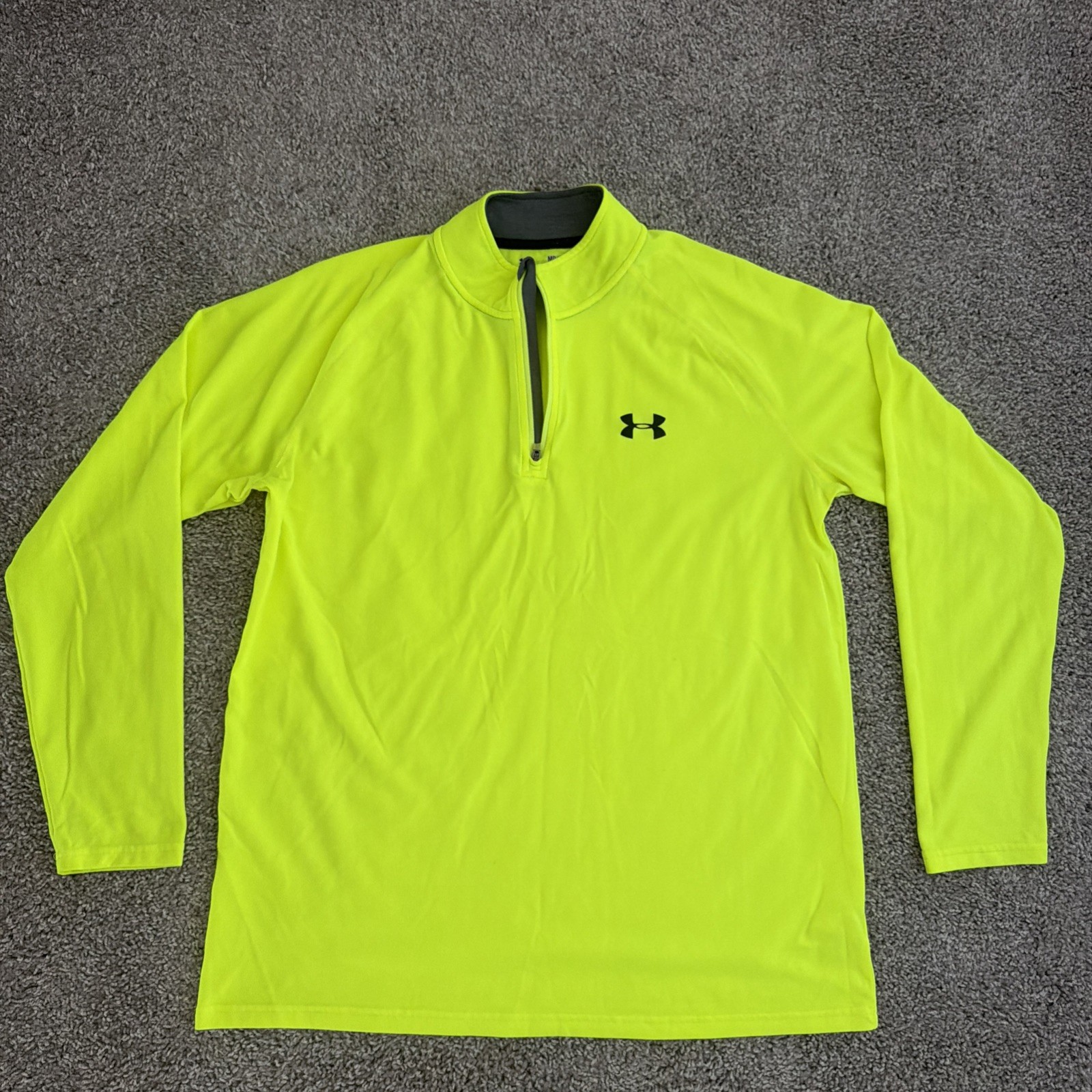 Under Armour 1/4 Zip Long Sleeve Pullover Neon Yellow – Size M