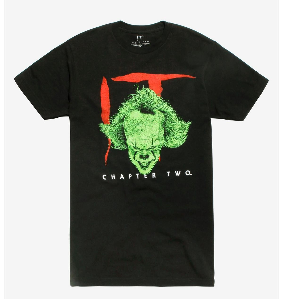 IT Chapter Two Green Pennywise Glow In The Dark T-Shirt New