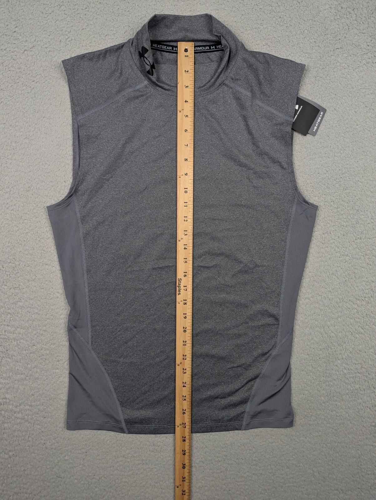 Mens Under Armour Compression Gray Shirt Heatgear Sleaveless Size XL