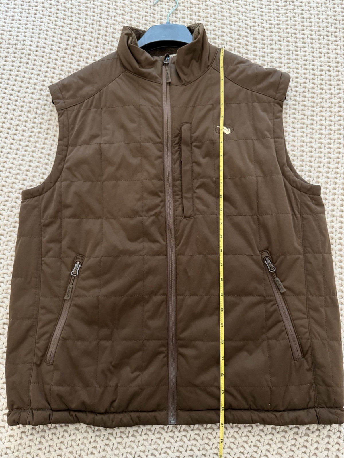 Mack’s Prairie Wings Men’s M Brown Primaloft Quilted Fleece Lined Hunting Vest