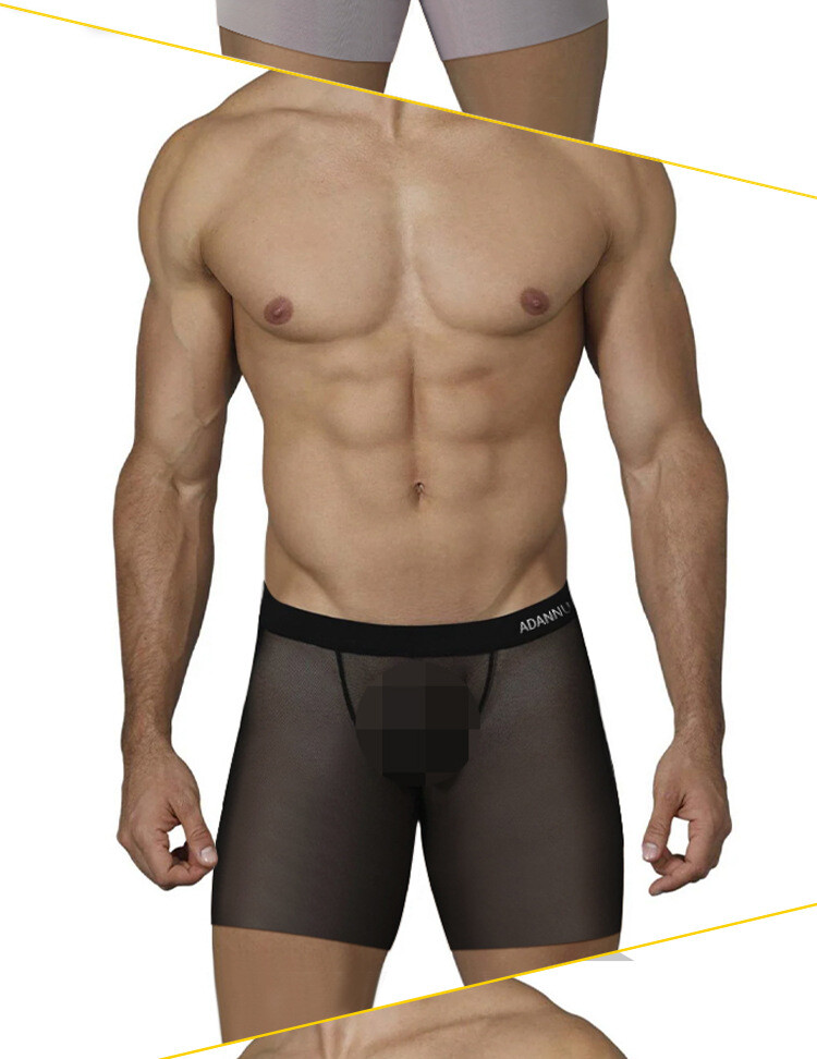 ADANNU Men’s Ice Silk Sports Shorts Ultra-thin Sexy Underpants Underwear Boxers