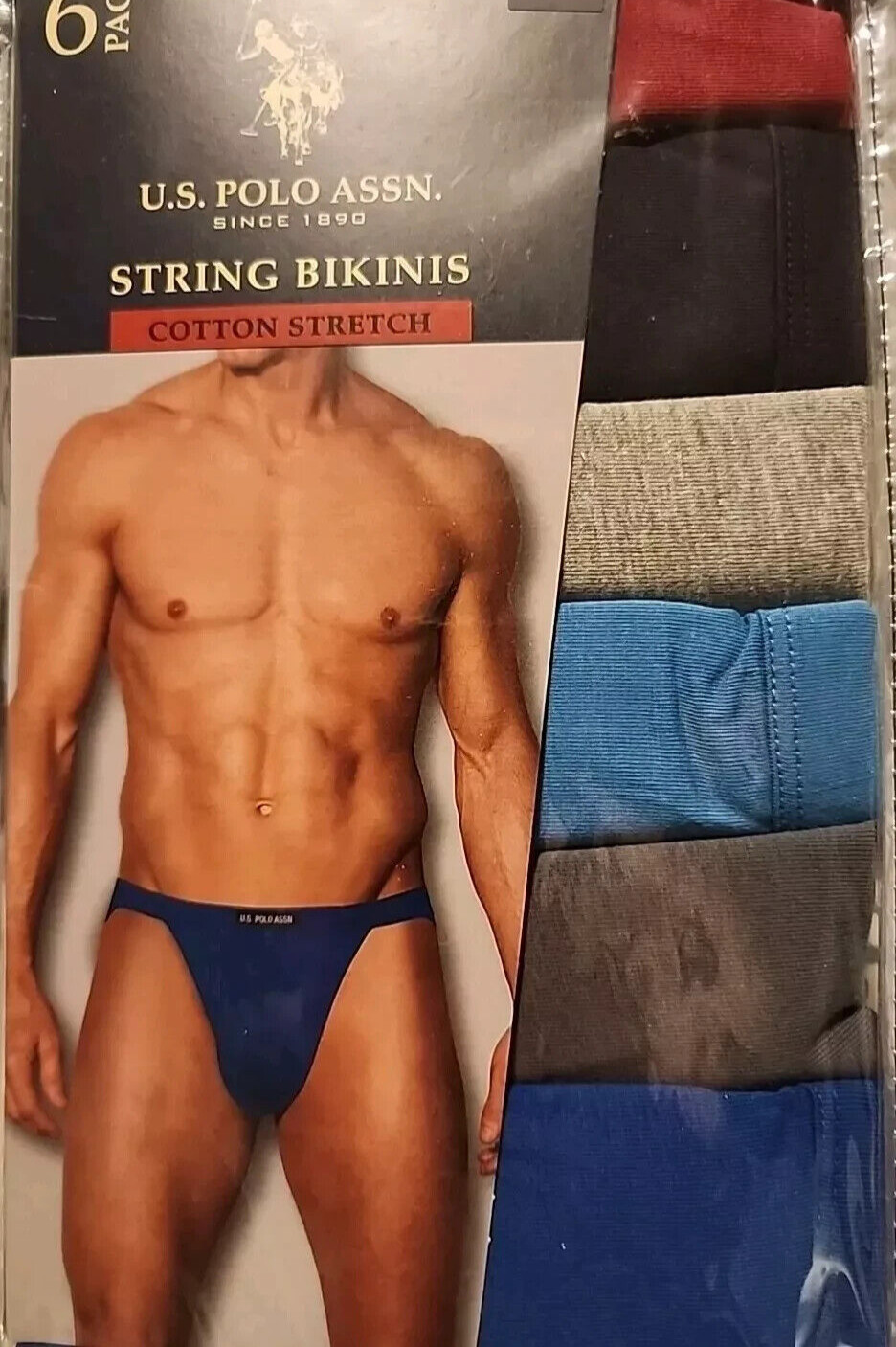 6 PACK MEN BIKINI BRIEFS 100% String COTTON SOLID COLOR UNDERWEAR LOW RISE