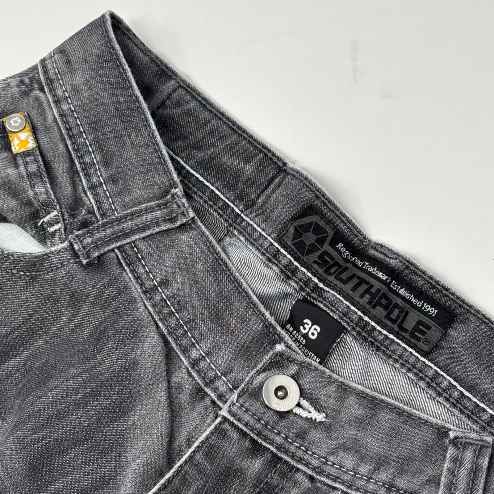 Southpole 8180 Men’s 33 Slim Straight Gray Wash Jeans Tag 36 Y2K Streetwear