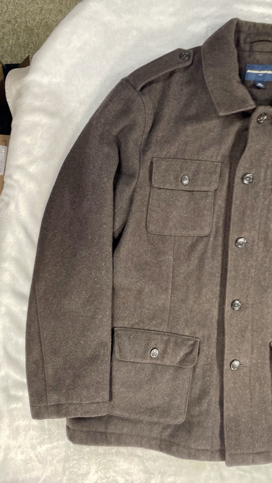 Vintage Banana Republic Wool Pea Coat Brown RN 54023 CA 17897 XXL