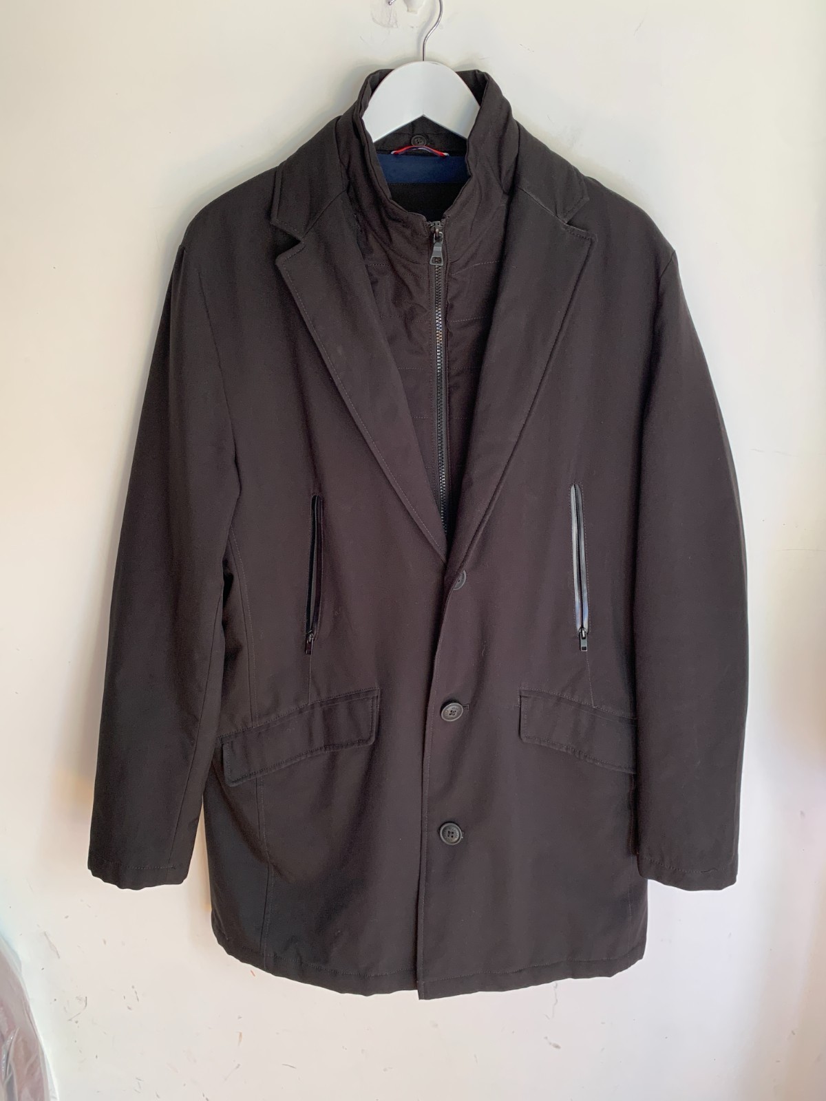 Tommy Hilfiger jacket coat 40 L M VGC detachable liner smart casual black work