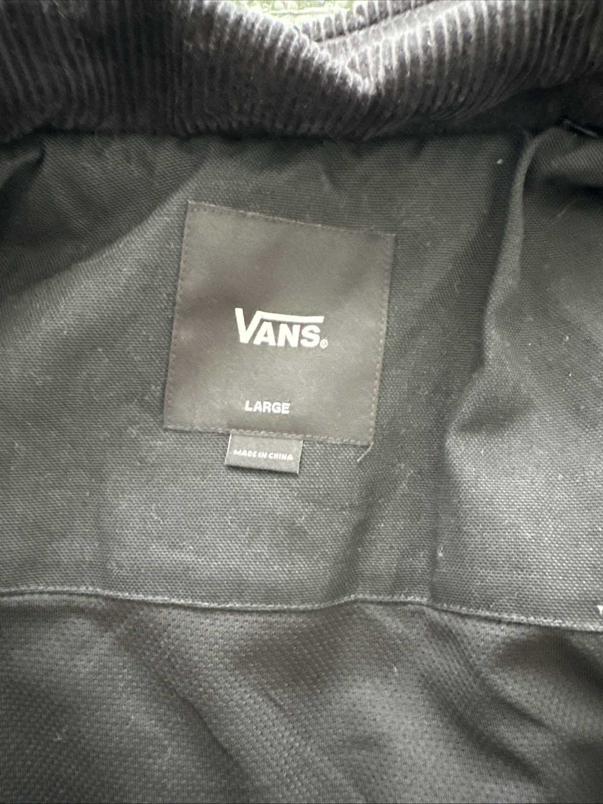 Vans Off The wall Canvas Hooded Zip Up Jacket Black Mens Size Large