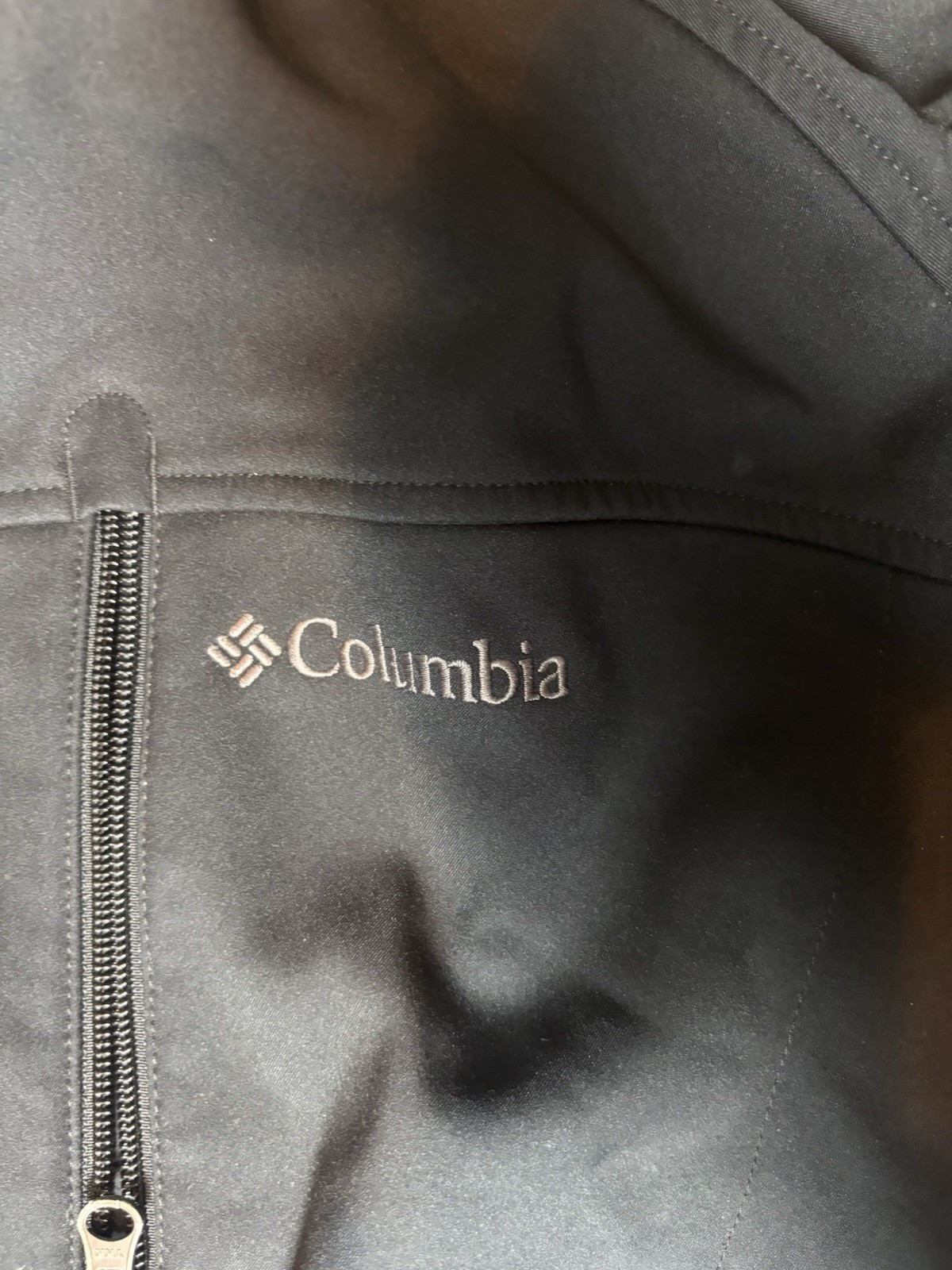 MENS COLUMBIA OMNI-SHIELD BLACK COAT JACKET LARGE WINTER FULL ZIP FLEECE LINED