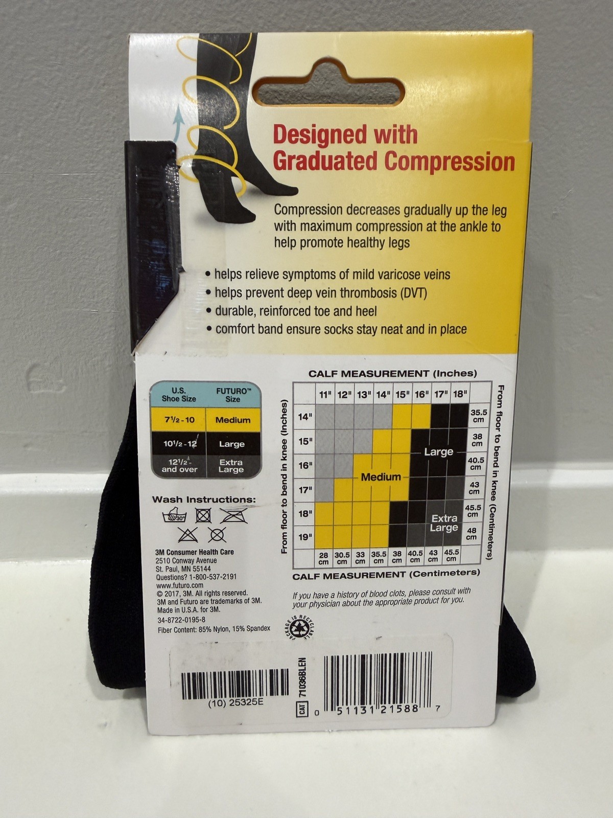 Futuro Mens Dress Socks – Black Large 10 1/2 – 12