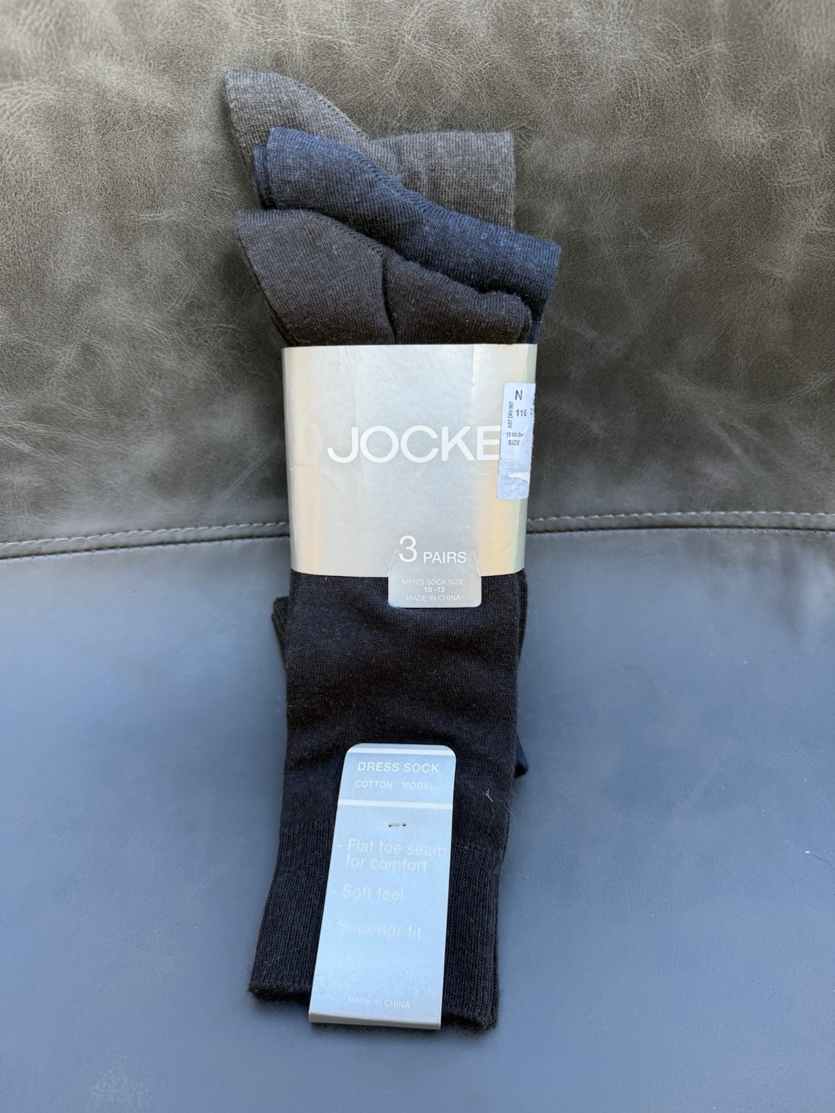 JOCKEY Socks 3 Pairs Flat Toe Seam Men’s Size 10-13 NWT Cotton Modal From 2007