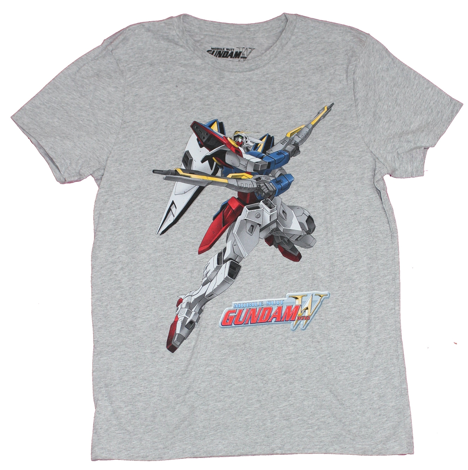 Mobile Suit Gundam Wing Mens T-Shirt – Mech over Logo Image
